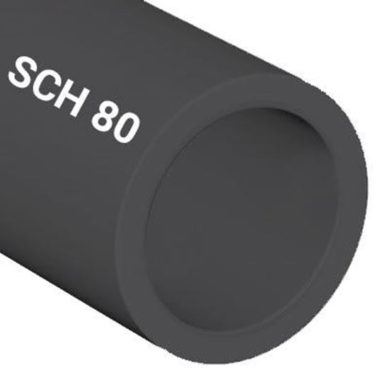 Picture of 8 x 20' Schedule 80, Plain End, Dark Gray PVC Pressure Pipe