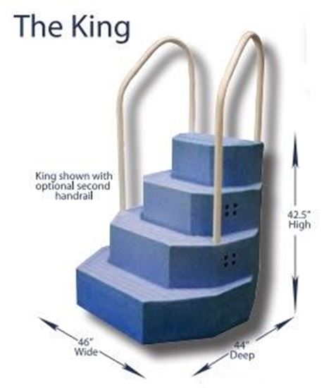 Picture of Merlin King Blue Granite Step, Double Handrail | 30125