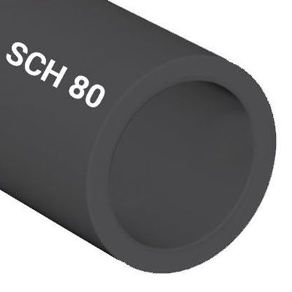 Picture of 6 x 20' Schedule 80 Plain End Dark Gray PVC Pipe