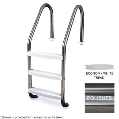 Picture of Global 3 Trd Economy Ladder .049 with White Trds | GPP-LD-E49-3ST-SS-EW