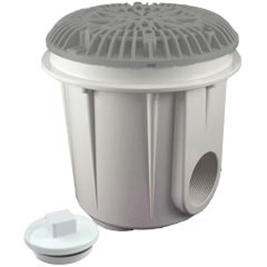 Picture of Gunite Pool Main Drain With Galaxy Av Lid Gray 25514-001-000