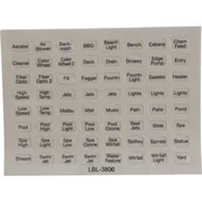 Picture of Label Pentair Compool Indoor Control Panel CP3800 LBL3800