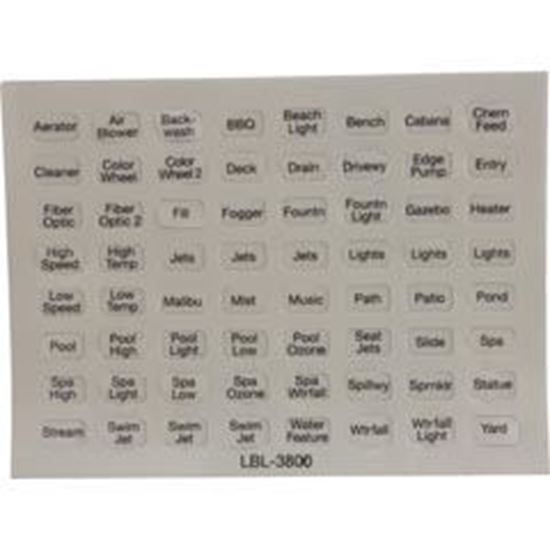 Picture of Label Pentair Compool Indoor Control Panel CP3800 LBL3800